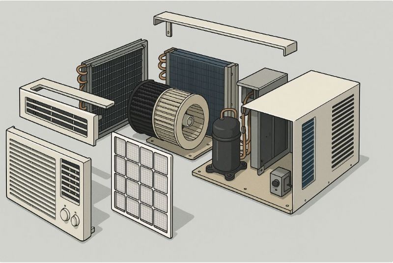窗型冷氣構造拆解｜了解各部零件功能與運作原理